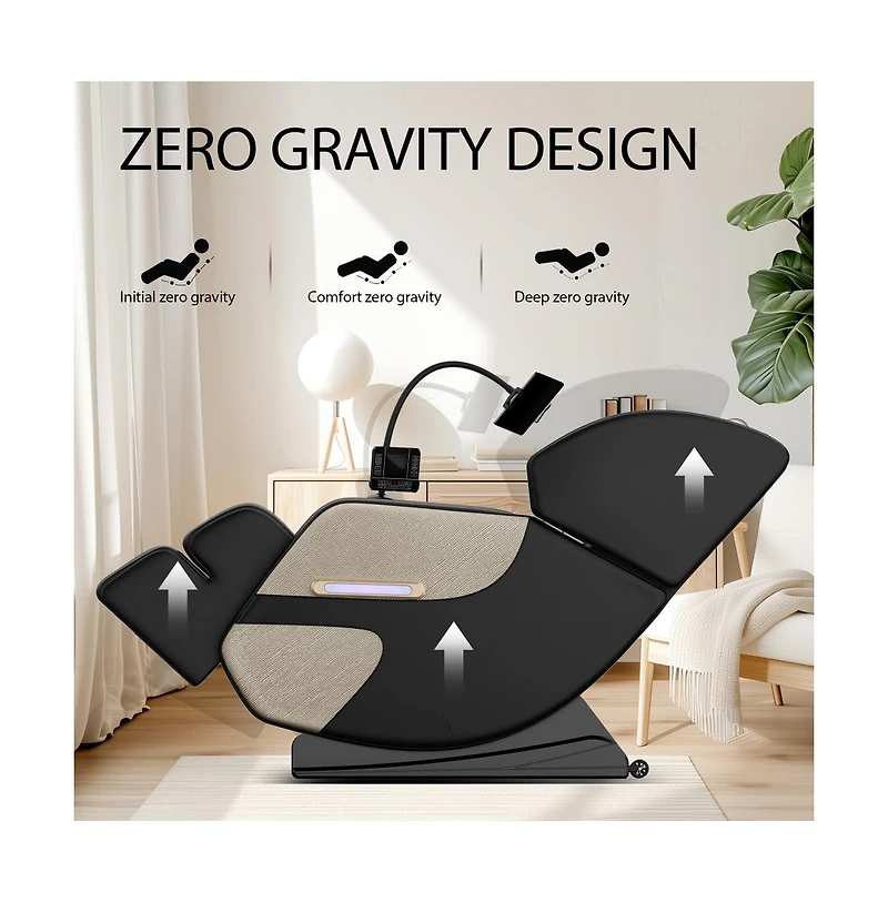 Zero Gravity Massage Recliner with Heating, Foot Rollers & Air Compression, Full Body Chair with Bluetooth-Maison Boucle