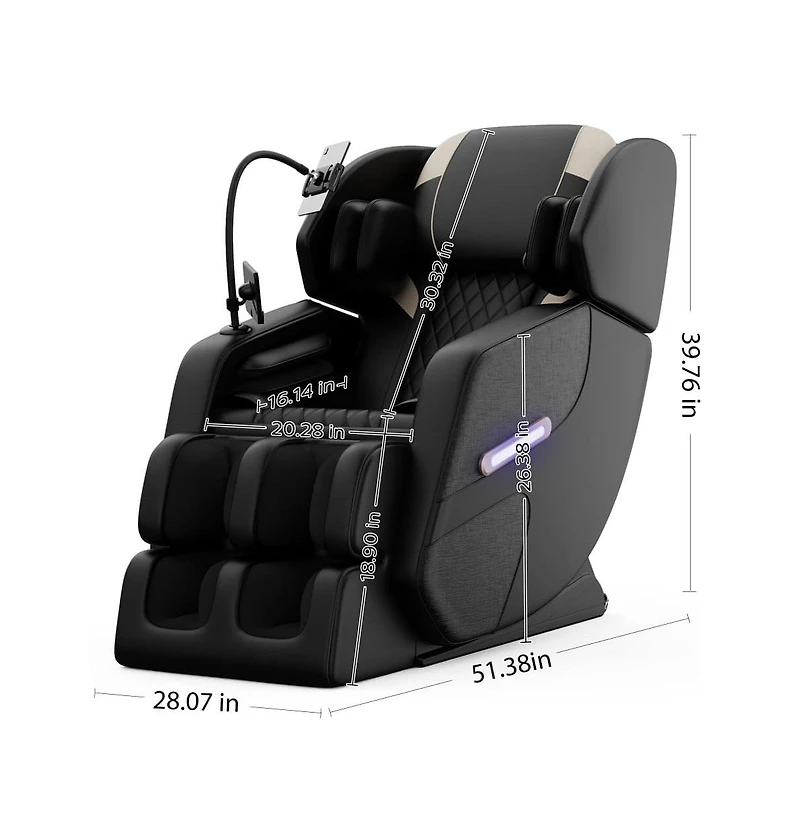 Zero Gravity Massage Recliner with Heating, Foot Rollers & Air Compression, Full Body Chair Bluetooth-Maison Boucle