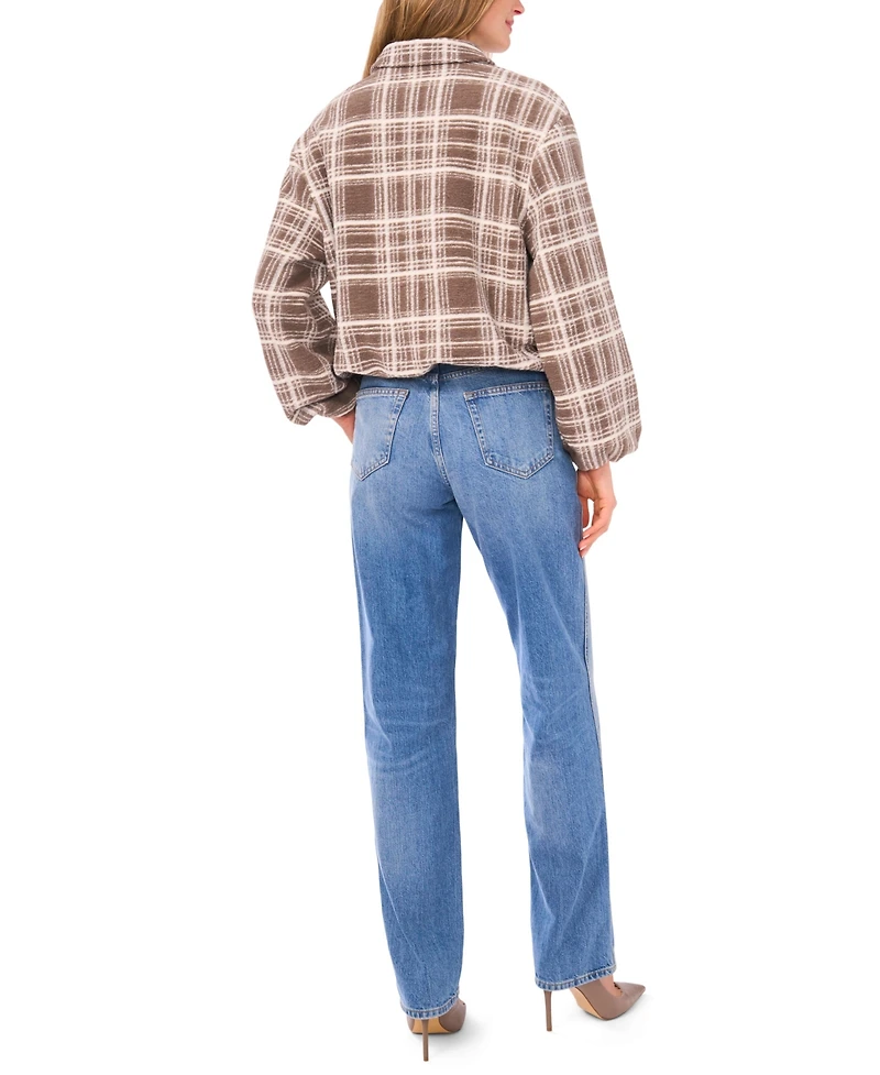 Vince Camuto Women's Collared Neck Cropped Bubble Jacket