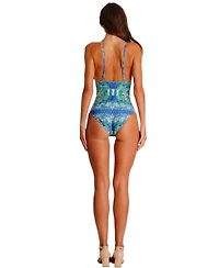 La Moda Clothing Women's Wrap One Piece Swimsuit