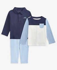 First Impressions Baby Boys Toddler 2t 4t Mini Car Polo Shirt Waffle Colorblocked T Shirt Cargo Pants Macys Exclusive