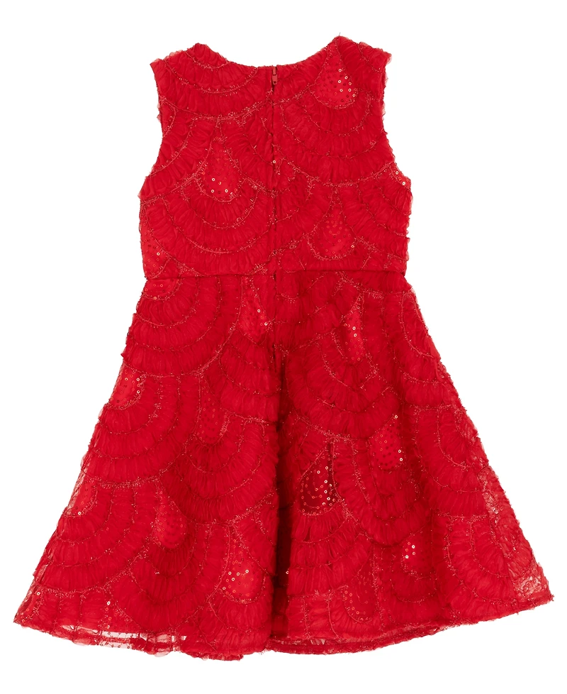 Rare Editions Girls 2T-6X Soutache Hi-Low Sleeveless Dress