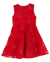 Rare Editions Girls 2T-6X Soutache Hi-Low Sleeveless Dress