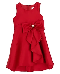 Rare Editions Girls 2T-6X Solid Mikado Sleeveless Dress