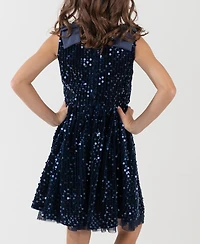 Rare Editions Girls 2T-6X Sequined Sleeveless Dress