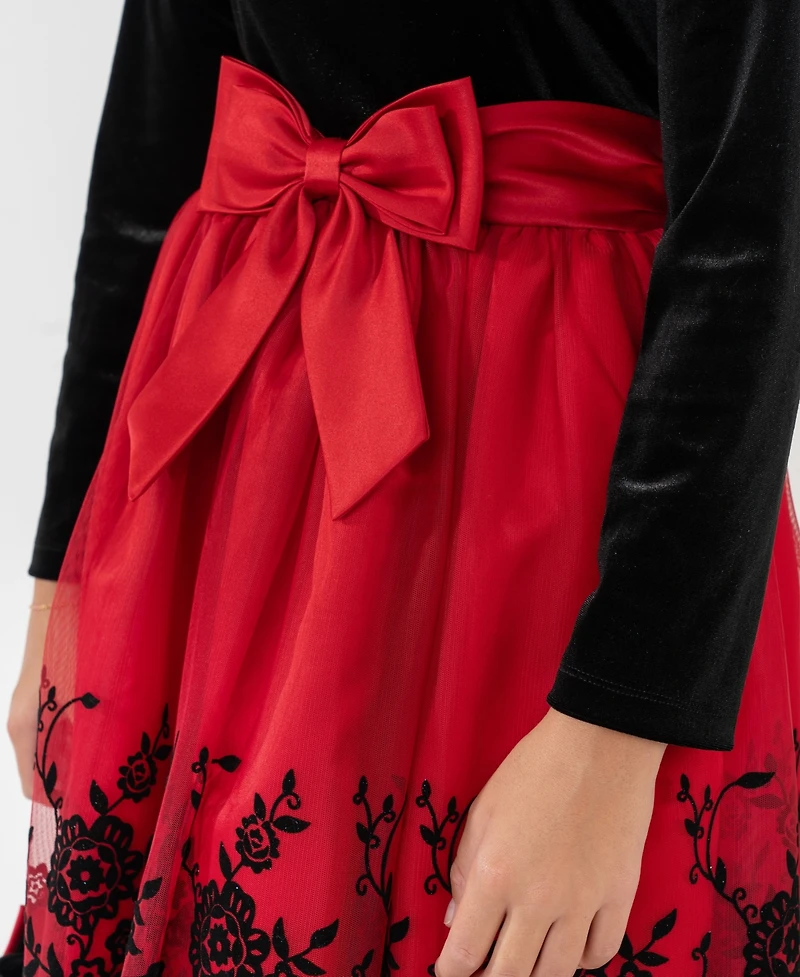 Rare Editions Girls 7-16 2-Piece Long-Sleeves Dress and Mini Handbag Set