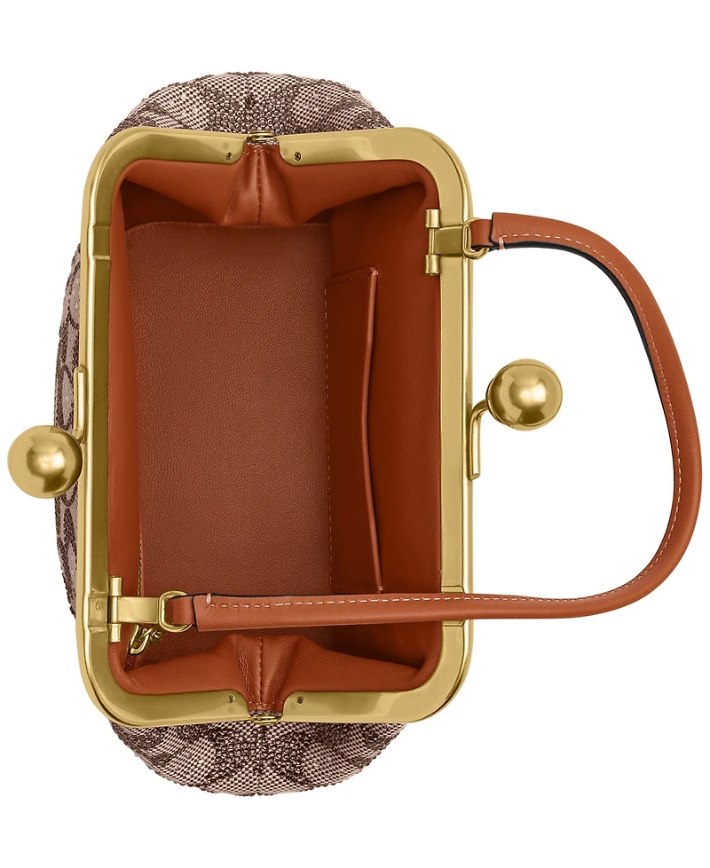 Coach Crystal Signature Jacquard Small Frame Bag