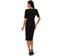 Adrianna Papell Women's Mini Bow-Front Sheath Dress