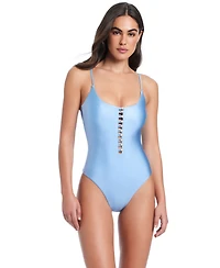 Red Carter Pearls Of Wisdom Tank One-Piece Swimsuit