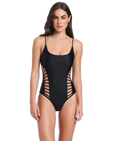 Red Carter Cross Side Cut Out One-Piece Swimsuit