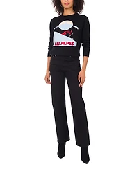 Vince Camuto Women's Les Alps Motif Crewneck Sweater