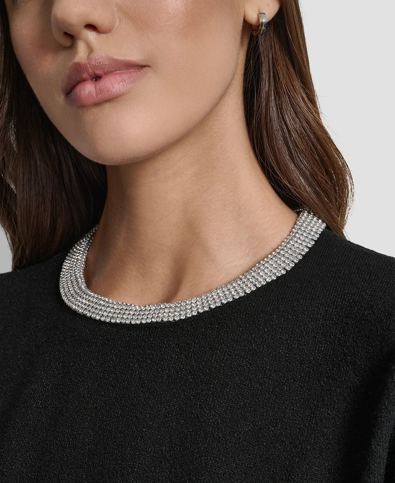 Dkny Jeans Petite Embellished Trim Sweater Top