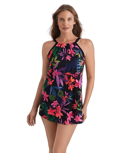 ShapeSolver Sport by Mimi Flamingo Women's Halter Neck Swimdress