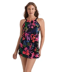ShapeSolver Sport by Mimi Flamingo Women's Halter Neck Swimdress