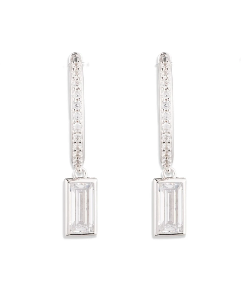 Lauren Ralph Lauren Cubic Zirconia Sterling Silver Hoop Earrings