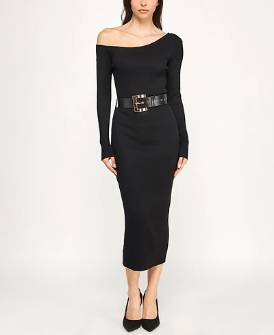 Rosie Harlow Juniors' Long Sleeve Belted Midi Dress