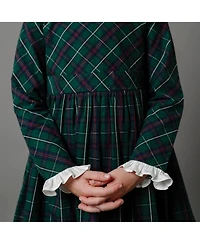 Hope & Henry Baby Girls Organic Long Sleeve Peter Pan Collar Ruffle Cuff Party Dress