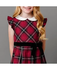 Hope & Henry Baby Girls Organic Flutter Sleeve Peter Pan Collar Party Dress