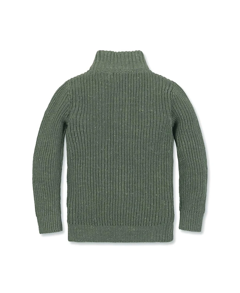 Hope & Henry Little and Big Boys' Organic Mock Neck Cardigan Stitch Sweater