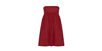 Labeca London Women's Mykonos Deep Red Linen Strapless Mini Dress
