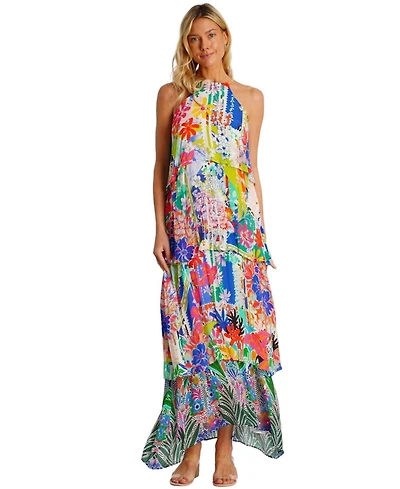 La Moda Clothing Women's Flowing Tiered Skirt Maxi Dress