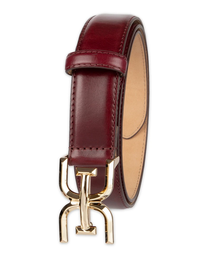 Sam Edelman Double-e Plaque High Shine Patent Leather Belt