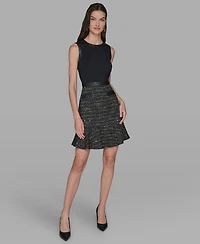 Karl Lagerfeld Paris Women's Tweed A-Line Mini Dress