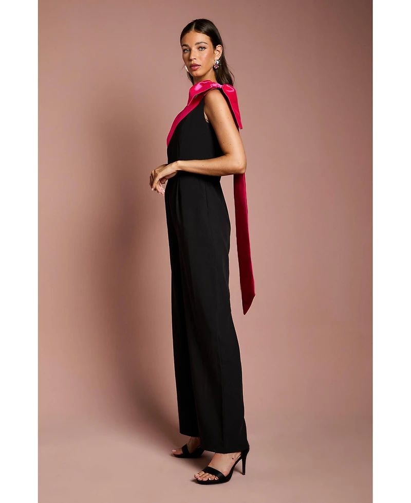 Coast Women's Bow One Shoulder Wide Leg Jumpsuit