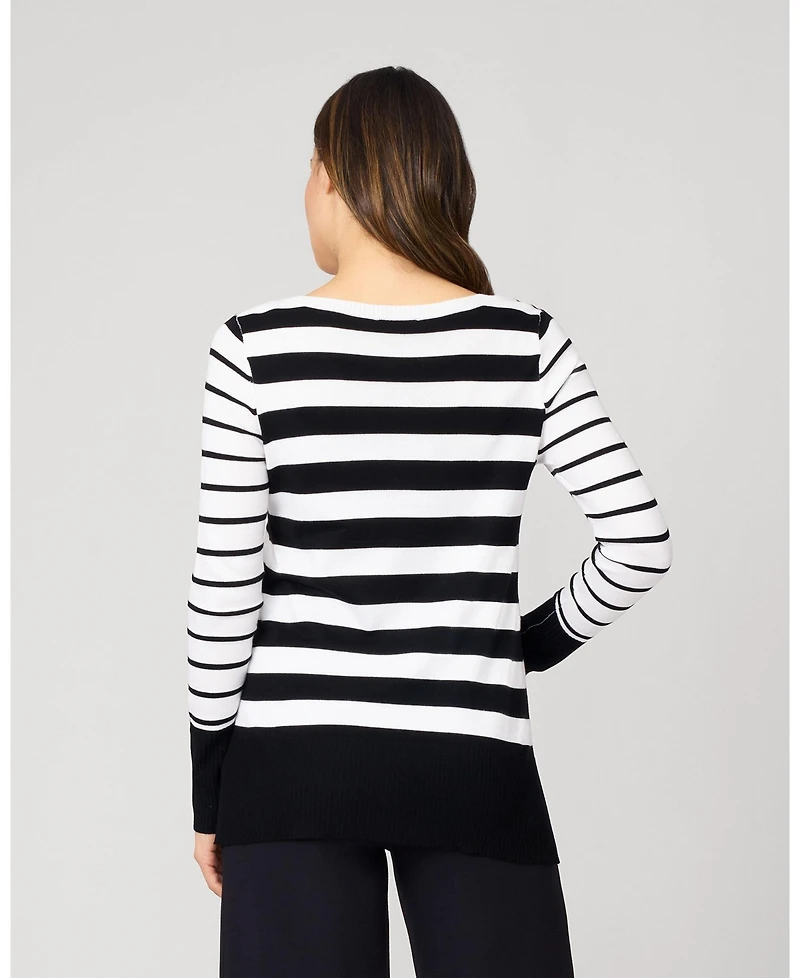 Cable & Gauge Women's Easy Stripe Tunic Sweater