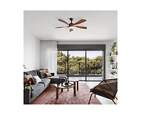 Sofucor 52 Inch 5 Blade Abs Led Ceiling Fan with Downrod and 6 Speed Adjustable Remote Control
