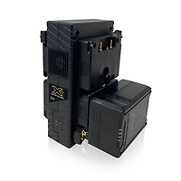 Core Swx Nanox Micro 98 98Wh 14.8V 6600mAh Smart Gold Mount Battery, 4-Pack with Gp-X4A Quad Charger