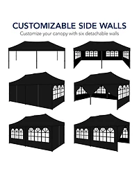 Best Choice Products 10x20ft Party Tent Pop Up Canopy Easy Setup w/ 1-Button Setup, Wheeled Case, 4 Weight Bags