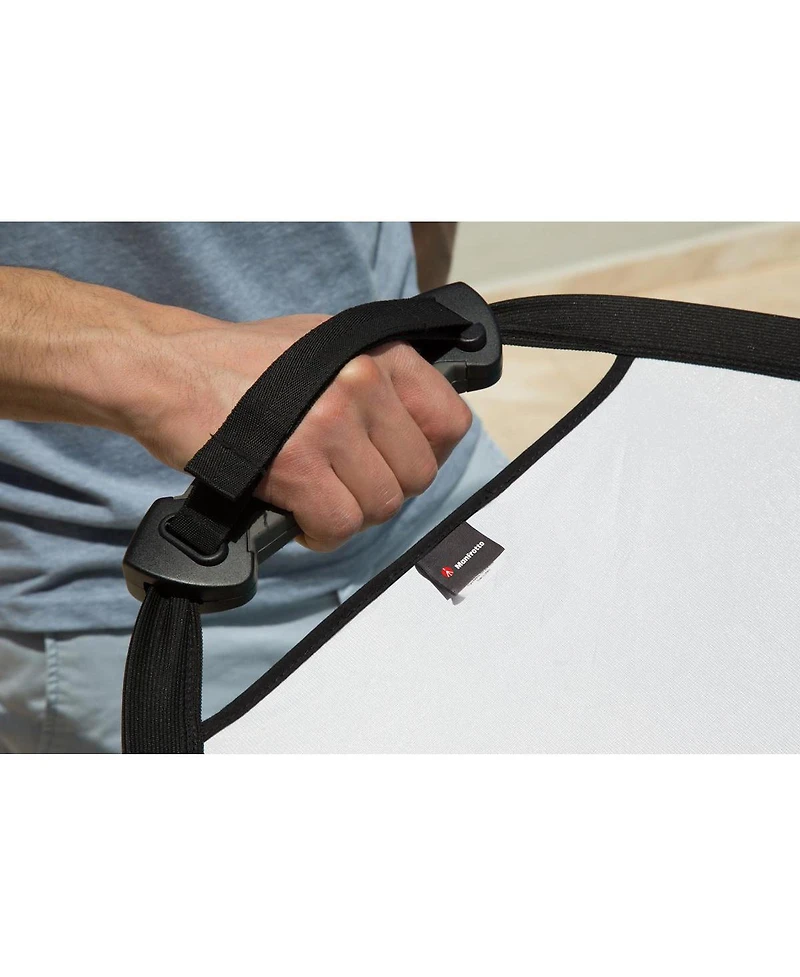 Manfrotto 30" TriGrip Collapsable Triangular Reflector, Built-In Handle, Silver/White