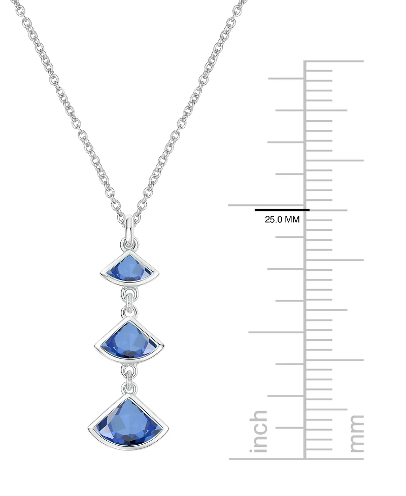 Macy's Lab-Grown Sapphire Pendant Necklace (1-1/5 ct. t.w.) in Sterling Silver