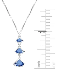 Macy's Lab-Grown Sapphire Pendant Necklace (1-1/5 ct. t.w.) in Sterling Silver
