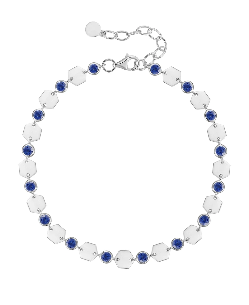Macy's Lab-Grown Sapphire Luna Bracelet (2-1/5 ct. t.w.) in Sterling Silver