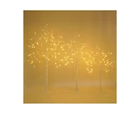 Casainc Set of Lighted Birch Tree with Warm White Lights Christmas Tree for Decoration