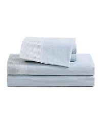Tommy Hilfiger Williamstown Stripe Contrast Hem 200-Thread Count Cotton -Pc. Sheet Set