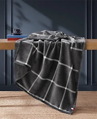 Tommy Hilfiger Printed Plush Plaid Throw Blanket, 70" x 50"