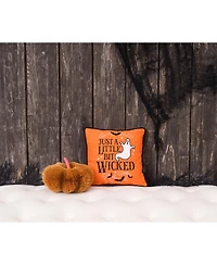 Ghost Embroidered 100% Cotton Halloween Mini Accent Throw Pillow 10" x 10"