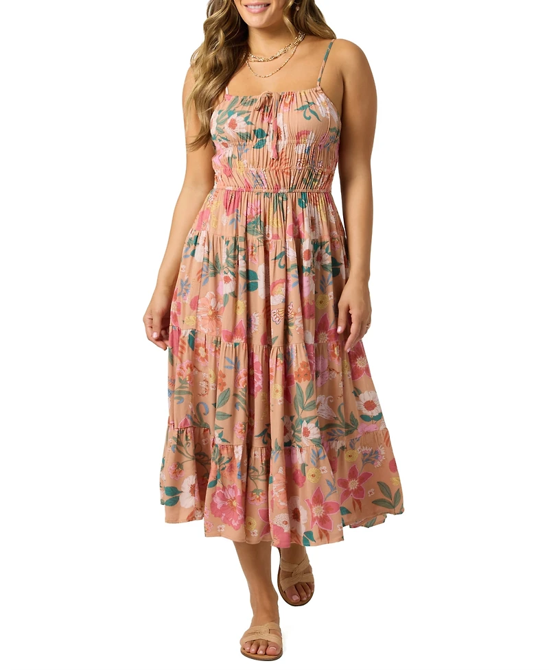 O'Neill Women's Esther Camella Floral Print Midi Dress