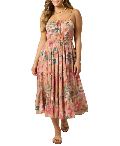 O'Neill Women's Esther Camella Floral Print Midi Dress