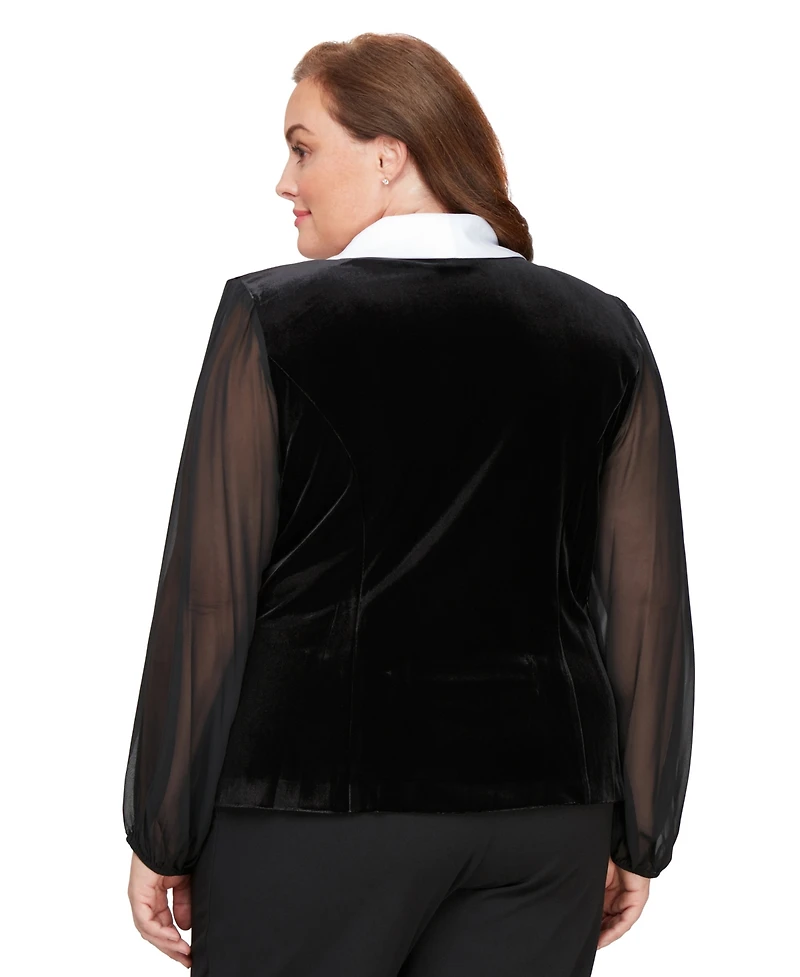 Alex Evenings Plus Side Button Top