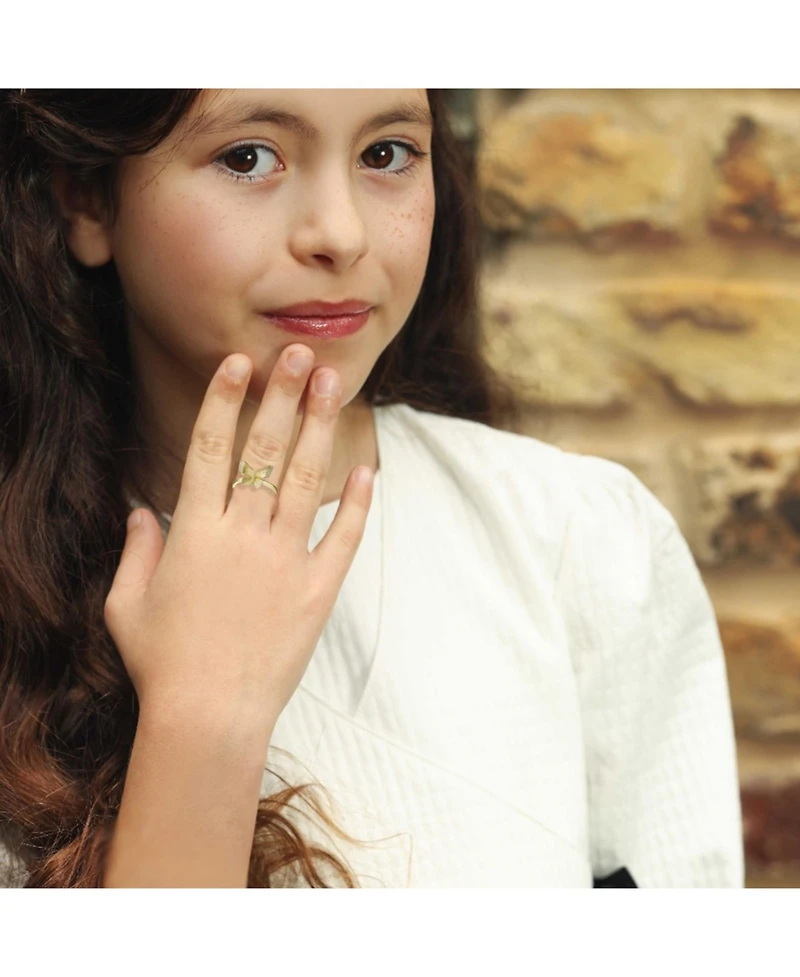 GiGiGirl 14k Gold Plated Butterfly Textured Ring