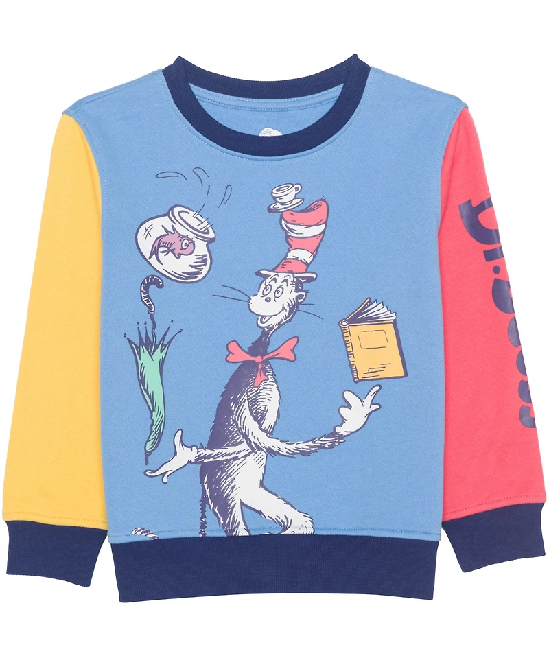 Dr. Seuss Boys Toddler 2T-5T 3-Piece Cat the Hat Printed T-Shirt, Short-Sleeve T-Shirt and Joggers Set