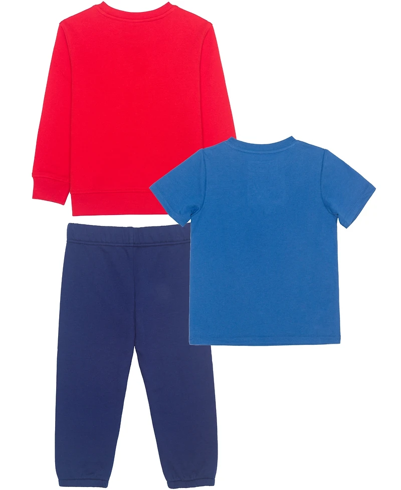 Spider-Man Boys Toddler 2T-5T 3-Piece Printed T-Shirt, Short-Sleeve T-Shirt and Joggers Set