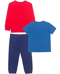Spider-Man Boys Toddler 2T-5T 3-Piece Printed T-Shirt, Short-Sleeve T-Shirt and Joggers Set