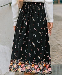 Cupshe Women's Shadow Blossom Floral Maxi Skirt