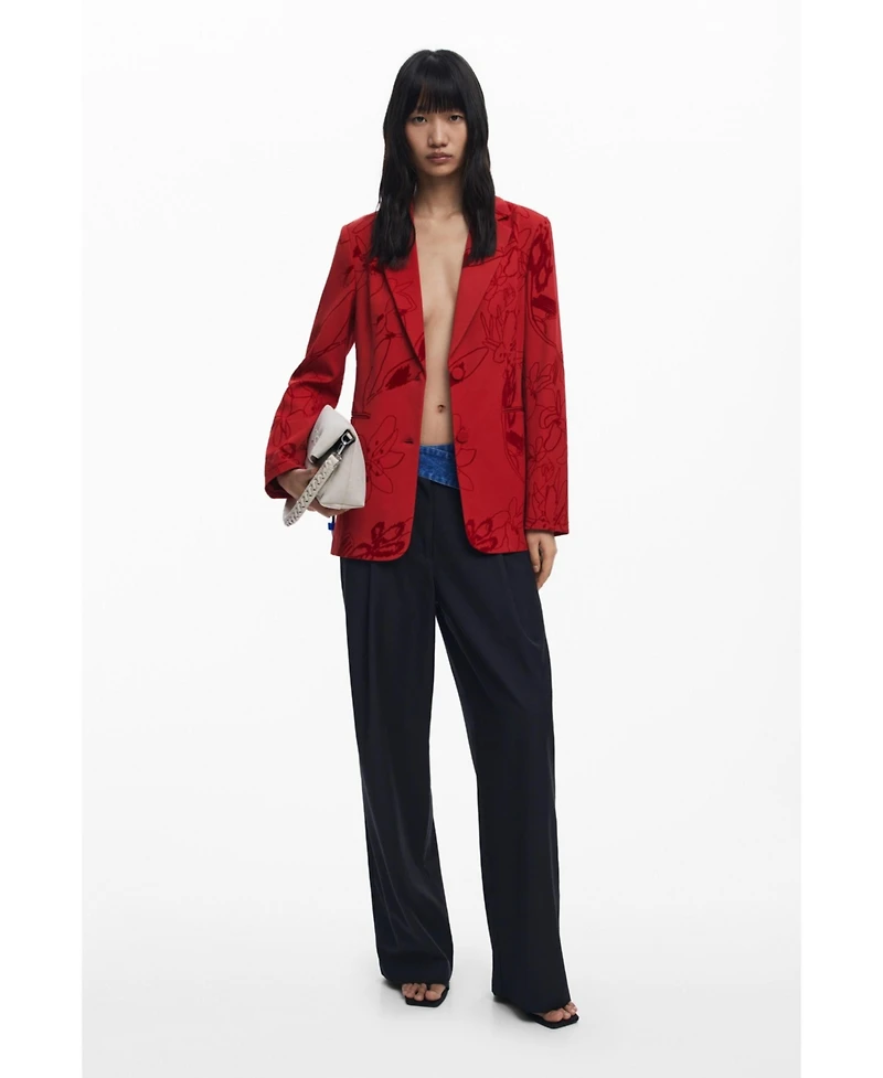 Desigual Women's Blazer with velvet details