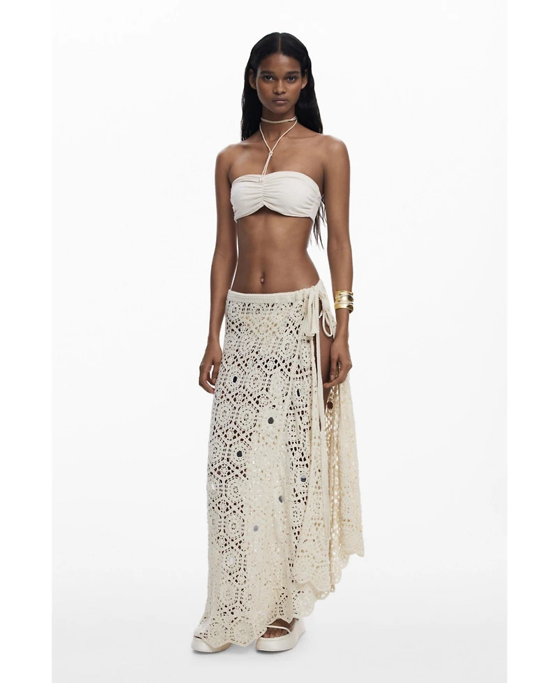 Desigual Women's Crochet wrap skirt mandalas